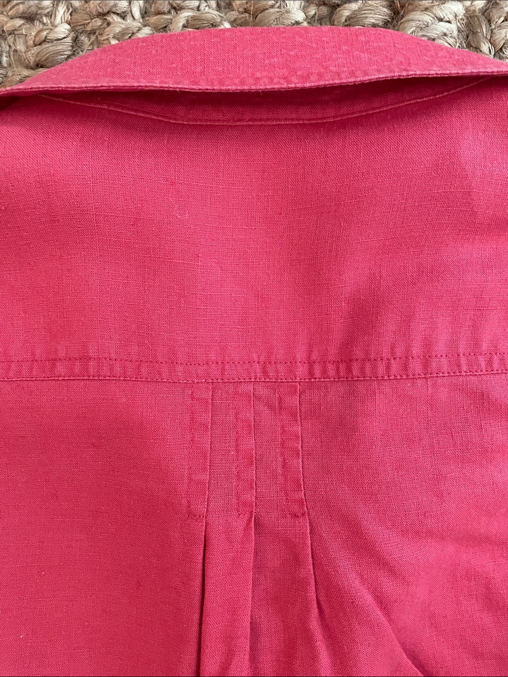 J. Jill 100% Linen Coral Blush Belted Shirt Dress Medium M - Picture 11 of 11